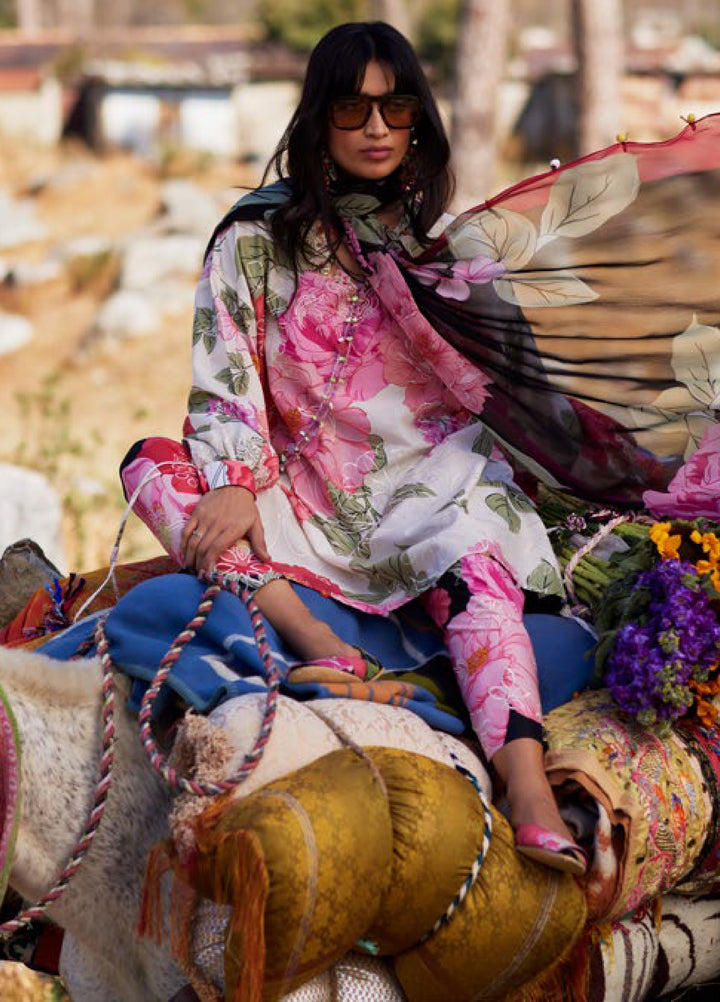 Meili by Zaha Unstitched Embroidered Lawn 3 Piece Suit ZK26UML ZL26-13B - Festive Collection