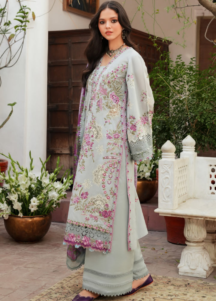 Ek Fasana by Kahf Premium Unstitched Embroidered Luxury Lawn 3 Piece Suit KHF26UFL KLB 6B BANAFSHA - Festive Collection