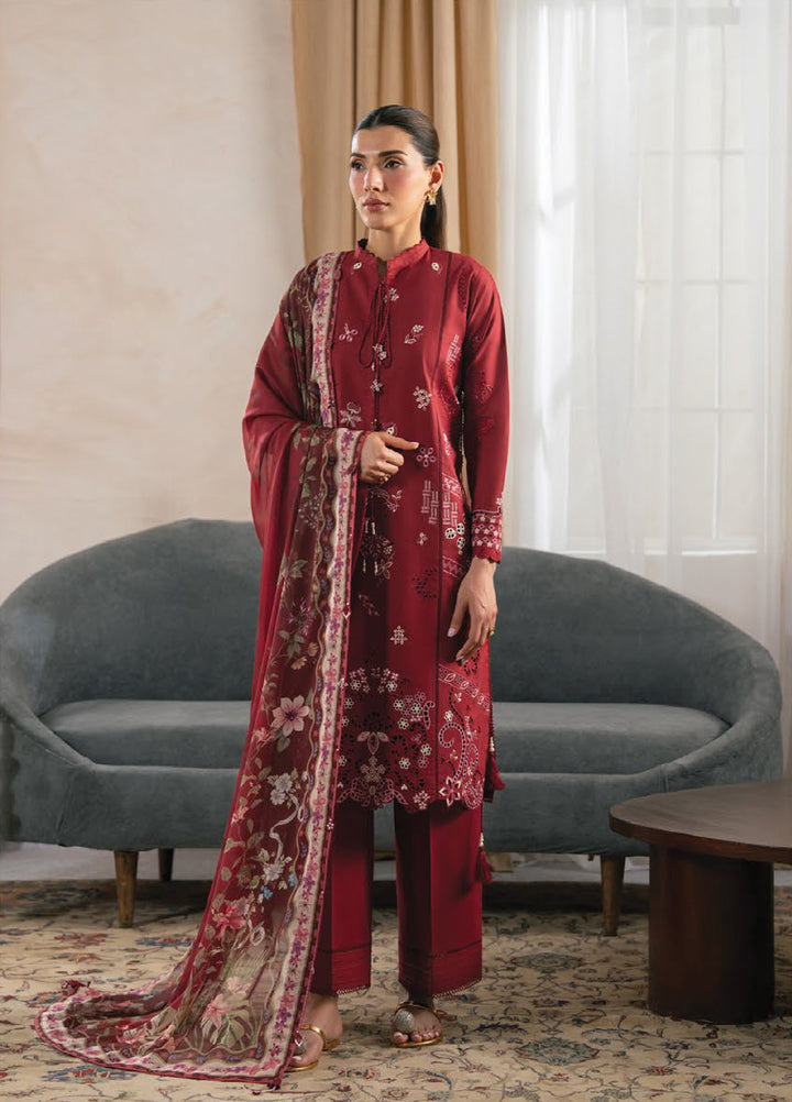 Seran Unstitched Embroidered Lawn 3 Piece Suit SN26ULLE Zeyrah D-09 - Eid Collection