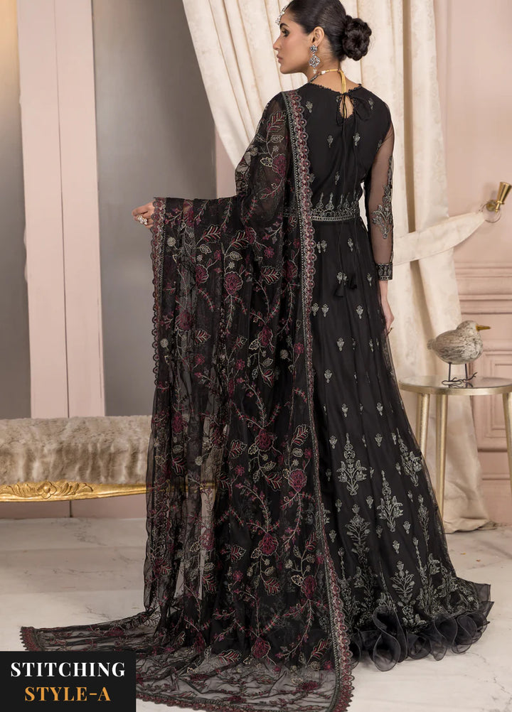Zarif Women Unstitched Embroidered Net 3 Piece Suit ZR26UFC ZA 03 BLACK AFFAIR - Festive Collection