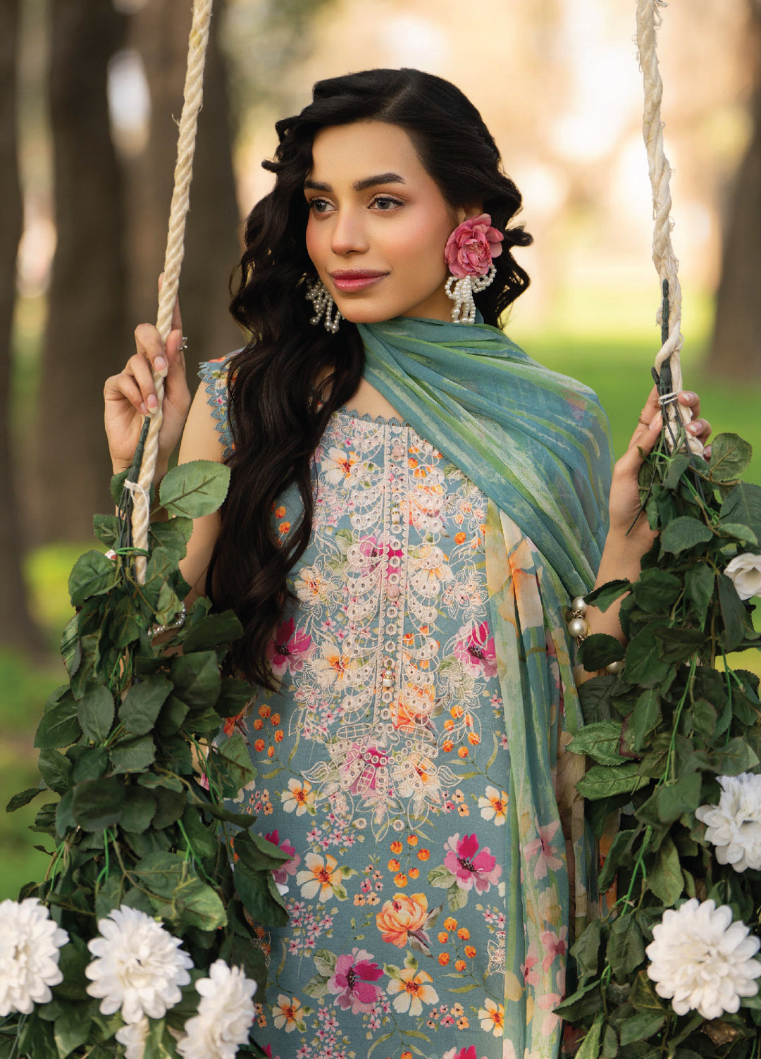 Eden Garden by Humdum Unstitched Embroidered Lawn 3 Piece Suit HB26UED D-06 - Summer Collection