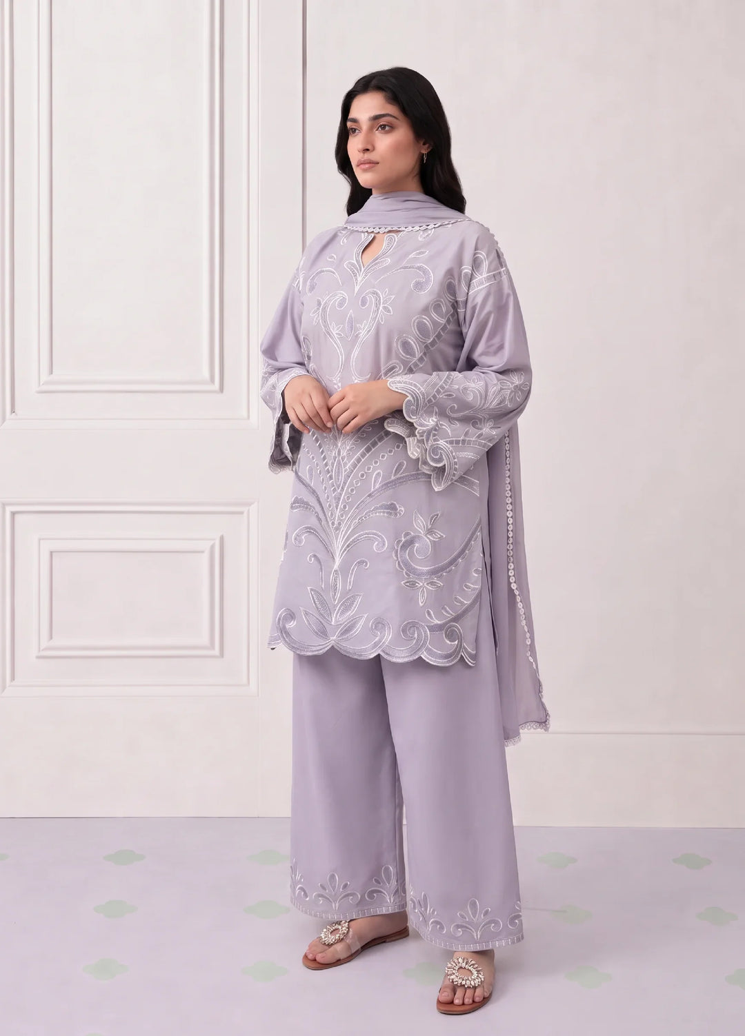 Scherezade Women RTW Embroidered Lawn Cotton 3 Piece Suit LILLY - Casual Collection