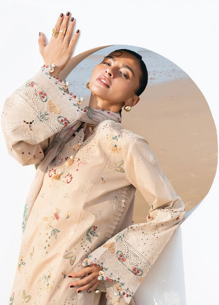 Florent Unstitched Embroidered Luxury Lawn 3 Piece Suit FL26UL FL-9 - Festive Collection