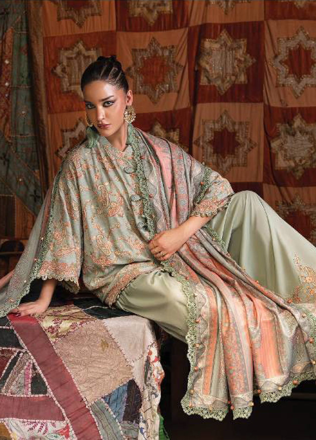 M Prints by Maria B Unstitched Printed Cambric 3 Piece Suit MB26UPC 8B - Casual Collection