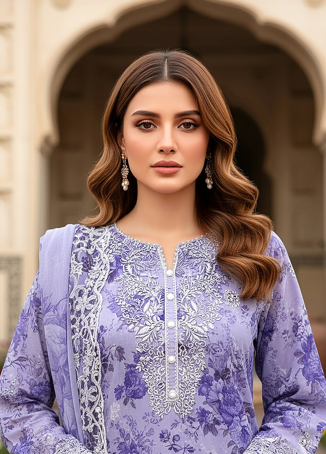 Lakhany Summer Essentials Embroidered Unstitched Lawn 3 Piece Suit LSM26USE LG-RK-0113 - Ramadan Collection
