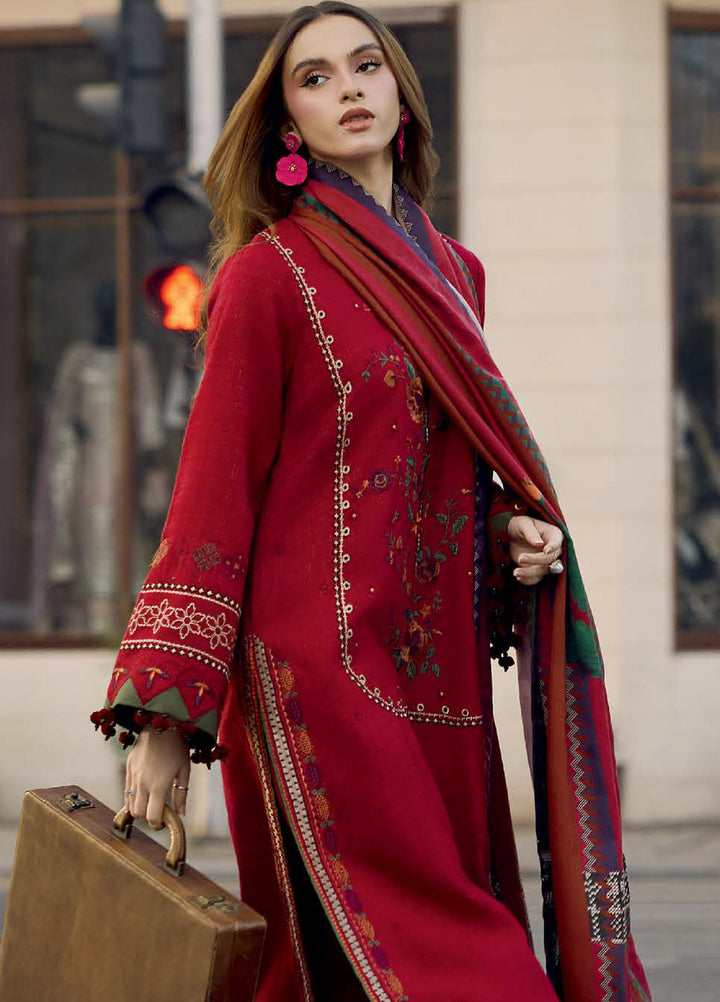 Poshima by Charizma Unstitched Embroidered Peach Leather Suits 3 Piece CHR26PU PSW5-29 - Winter Collection