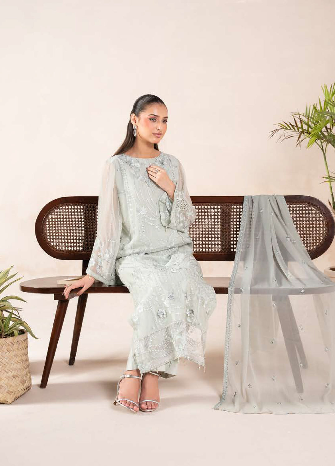 Anaya Noor by Zebtan Unstitched Embroidered Chiffon 3 Piece Suit ZB26UAN AN-10 - Festive Collection