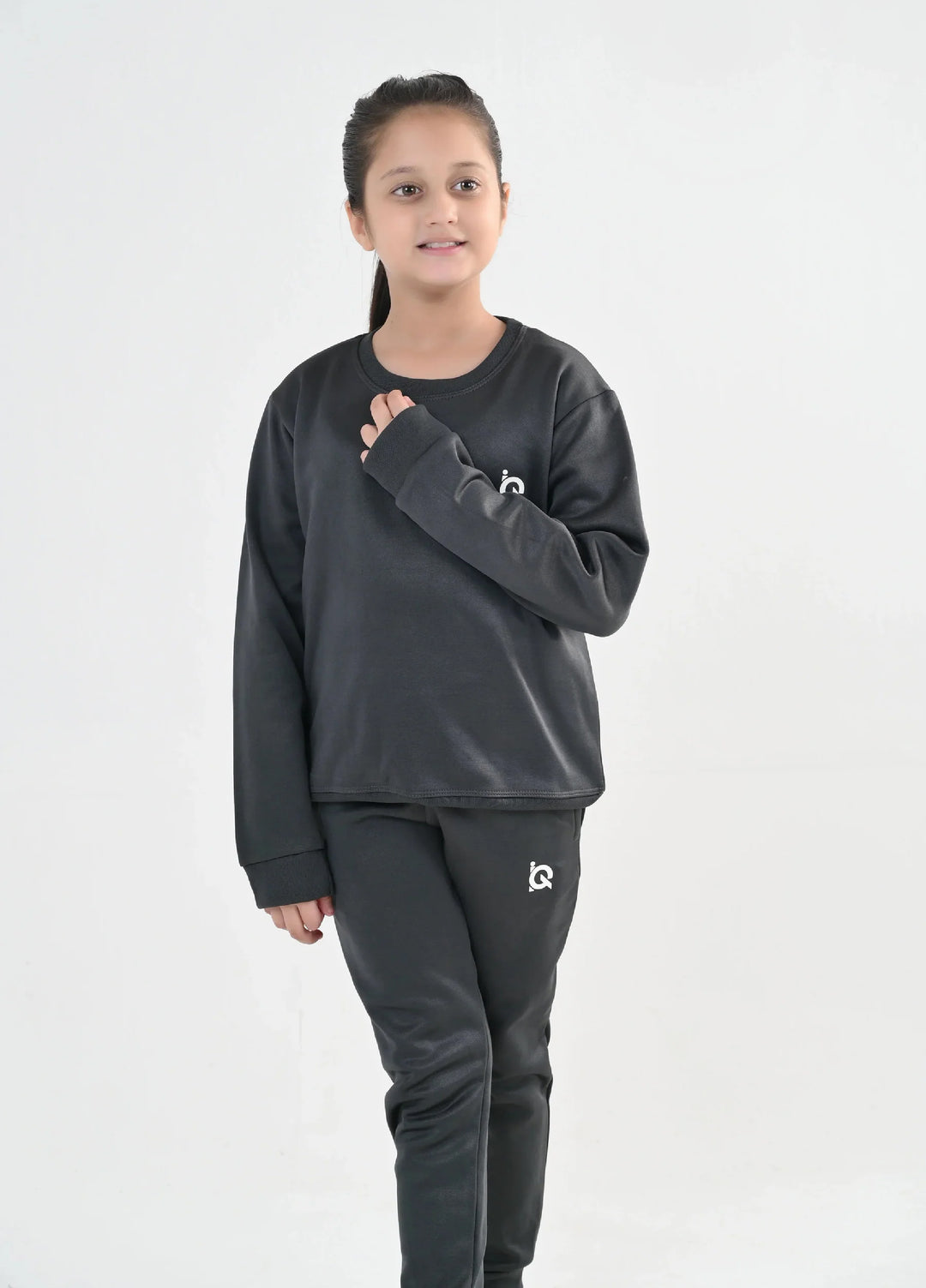 IQ Exclusive Kids Track Suit Fleece 2 PieceGrey Comfort Sweatshirt Tracksuit-Unisex Kids - Winter Collection