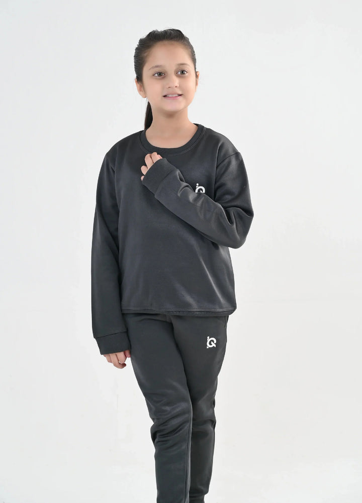 IQ Exclusive Kids Track Suit Fleece 2 PieceGrey Comfort Sweatshirt Tracksuit-Unisex Kids - Winter Collection