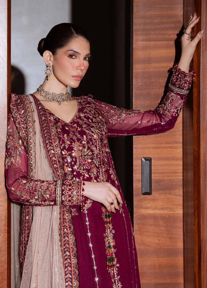 Elaya Luxury by Nureh Unstitched Chiffon Embroidered 3 Piece Suit NU26EL NEL-86 - Festive  Collection