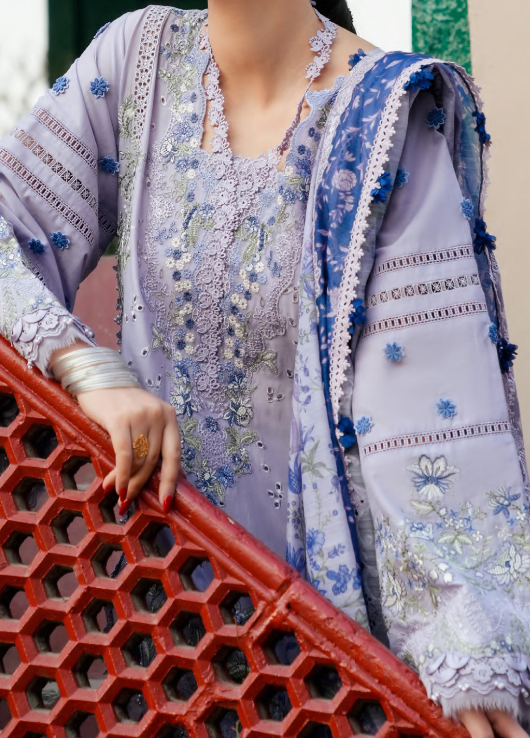 Ek Fasana by Kahf Premium Unstitched Embroidered Luxury Lawn 3 Piece Suit KHF26UFL KLB NAZNEEN 7B - Festive Collection