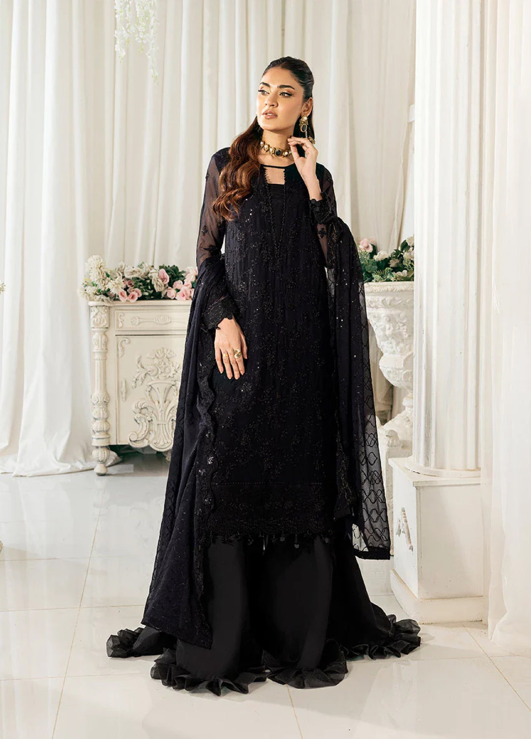 Signature by Salitex Embroidered Chiffon Suits Unstitched 3 Piece SUNS7CH048UT - Summer Collection