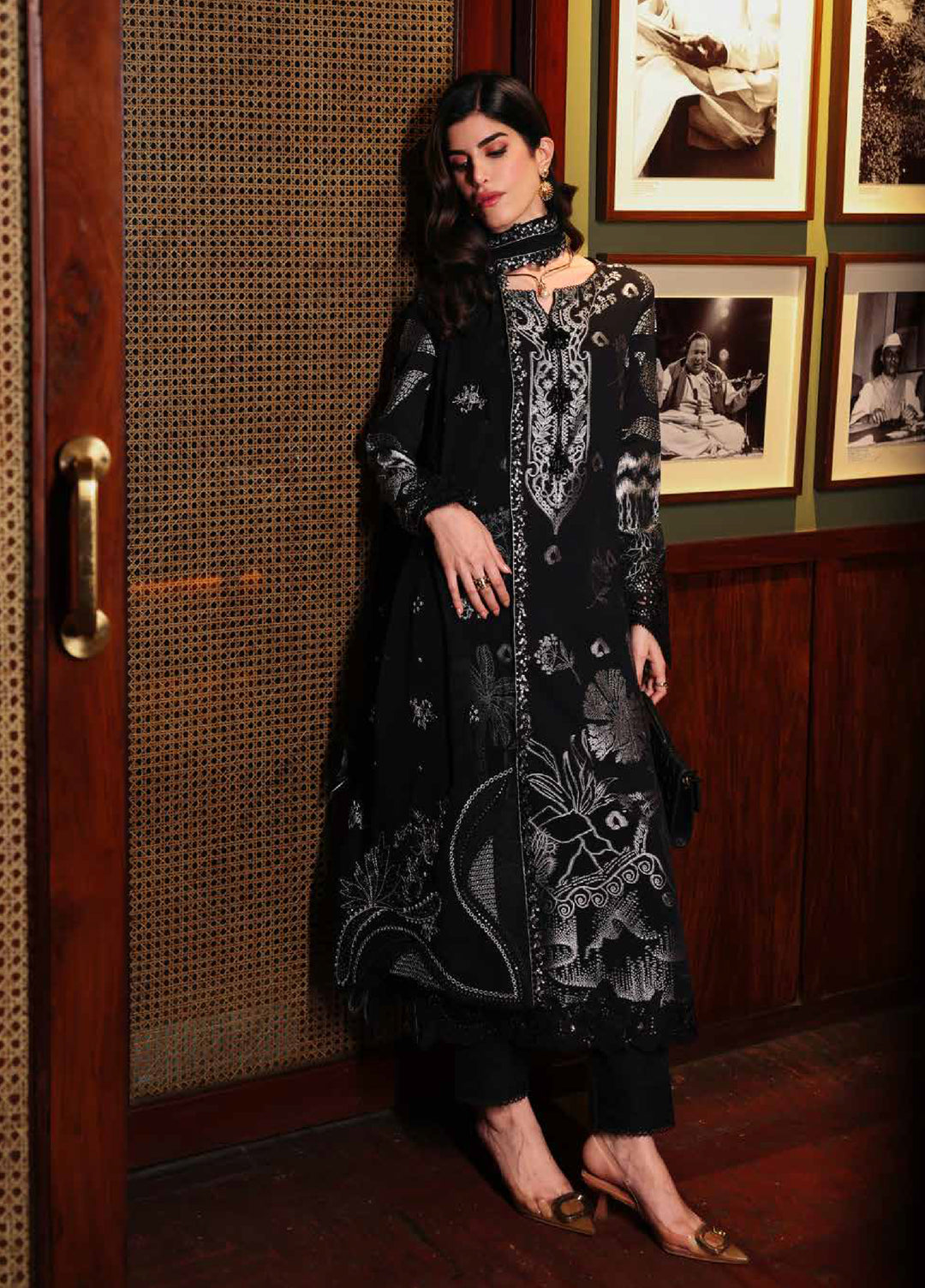 Nureh Exclusive Unstitched Embroidered Lawn Jacquard 3 Piece Suit NU26EU NE-227 - Festive Collection
