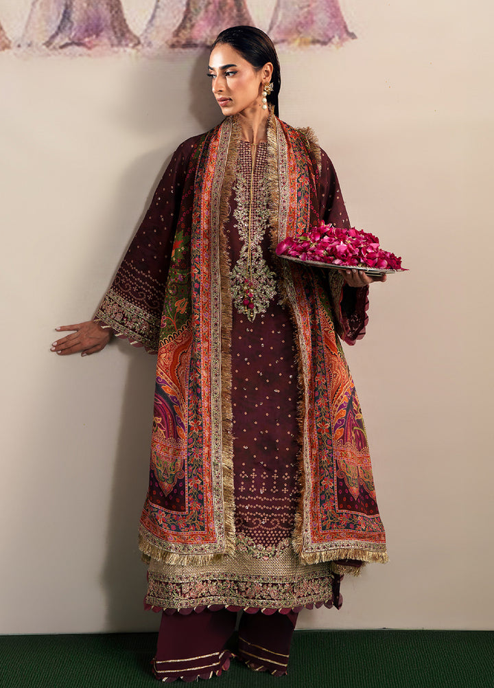 Shagun by Neeshay Unstitched Raw Silk Embroidered Suits 3 Piece NSH25SF MAHVEEN - Festive Collection