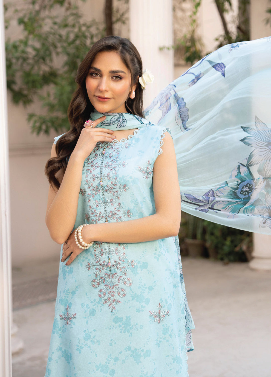 Summer Breeze by Humdum Unstitched Embroidered Lawn 3 Piece Suit HB26USB D-03 - Summer Collection
