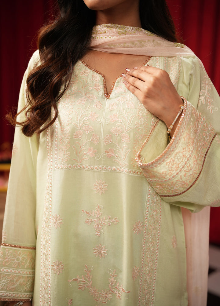 Freesia by Zouj Unstitched Embroidered Cotton 3 Piece Suit ZJ26UFC MINT MIRAGE ZCS-00020 - Festive Collection