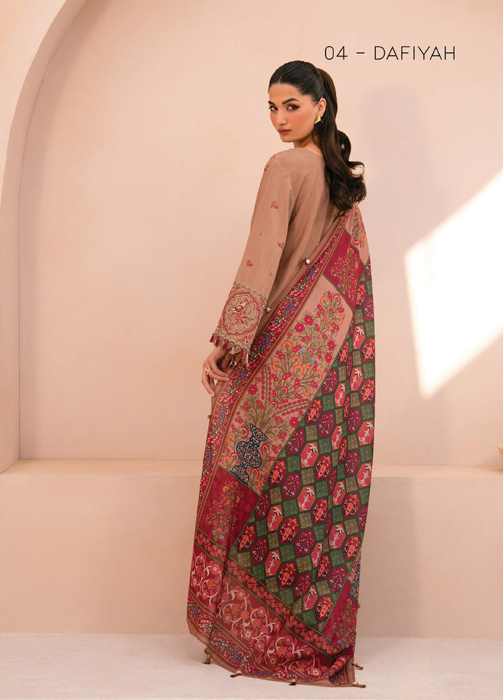 Rang e Khizaan by Xenia Unstitched Khaddar Embroidered Suits 3 Piece XE25SW D-04 DAFIYAH - Winter Collection