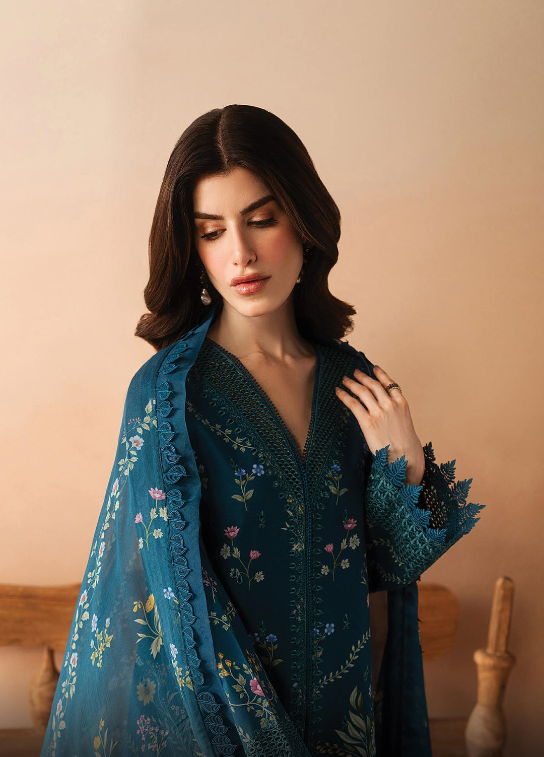 Haze A Prints by Afrozeh Unstitched Printed Lawn 3 Piece Suit AF26UAP FWU-105 Luem Teal - Summer Collection