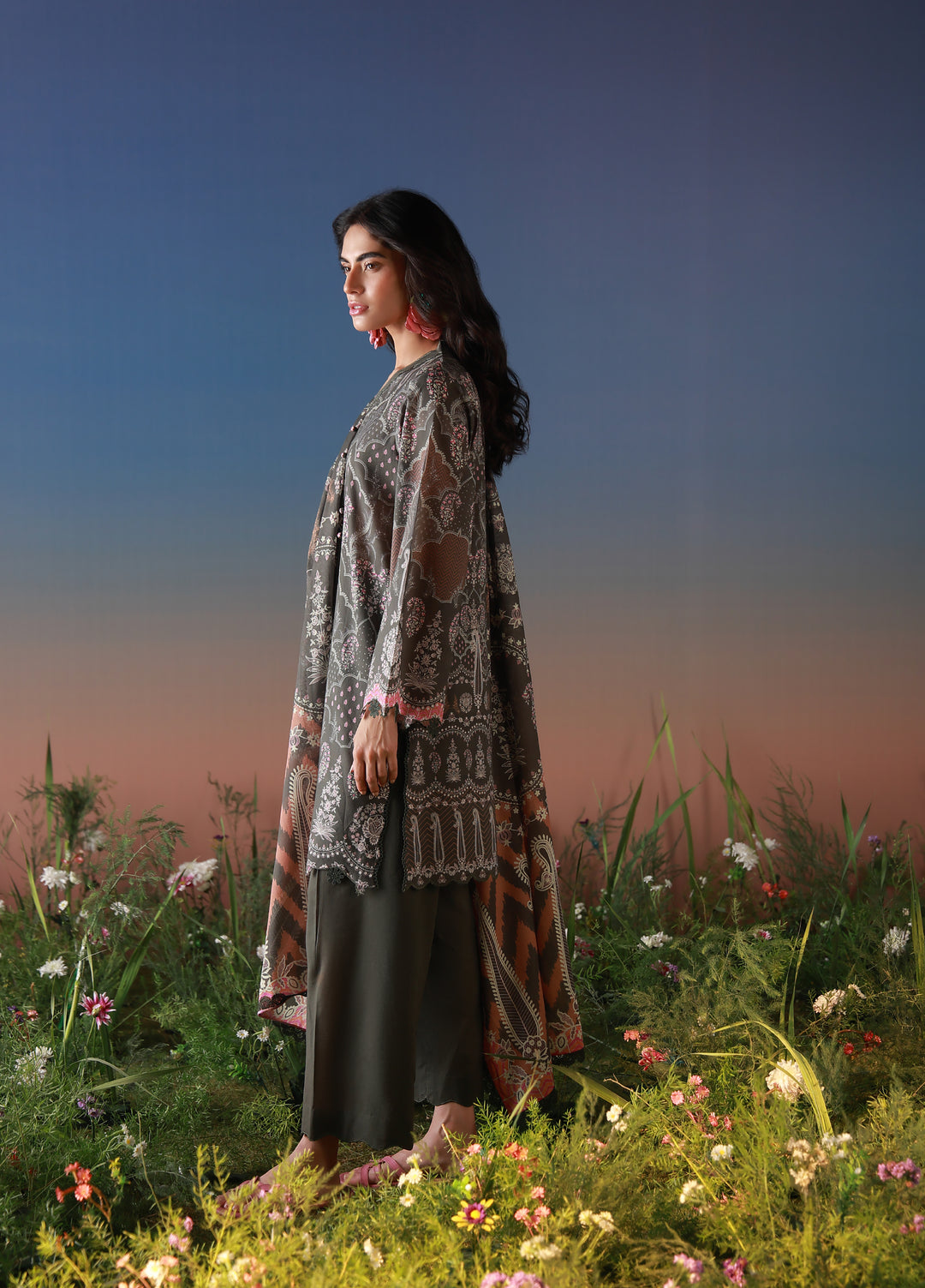 Mirha by Sahar Unstitched Printed Lawn 3 Piece Suit SS1-26-17 Shadow Lace - Summer Collection