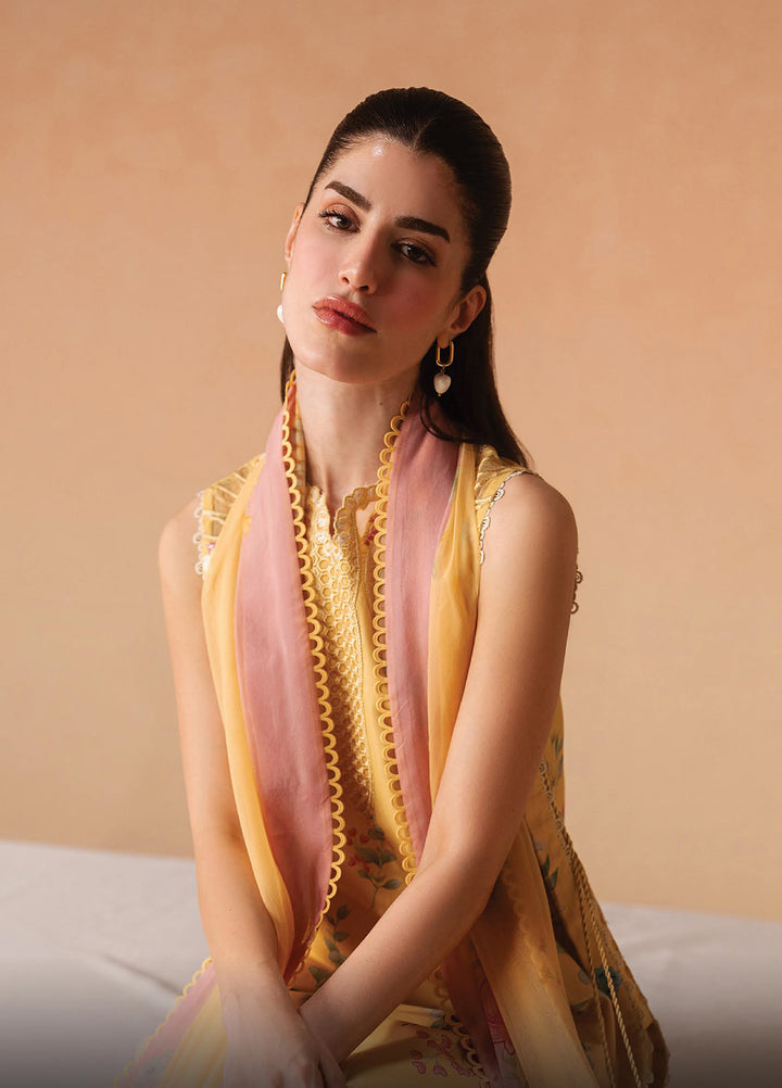 Haze A Prints by Afrozeh Unstitched Printed Lawn 3 Piece Suit AF26UAP Evania Yellow FWU-102 - Summer Collection