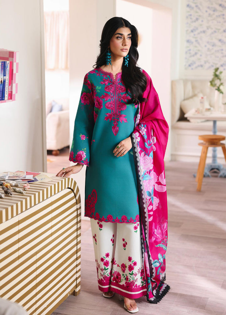 Nissa Floral Symphony by Rajbari Unstitched Lawn Embroidered 3 Piece Suit RB26UNF D-01 - Summer Collection