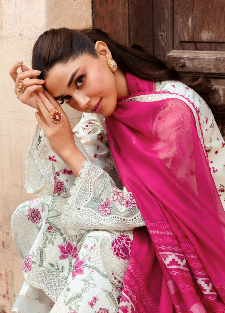 Saira Shakira Unstitched Embroidered Lawn 3 Piece Suit SSR26ULE SS-001A - Eid Collection