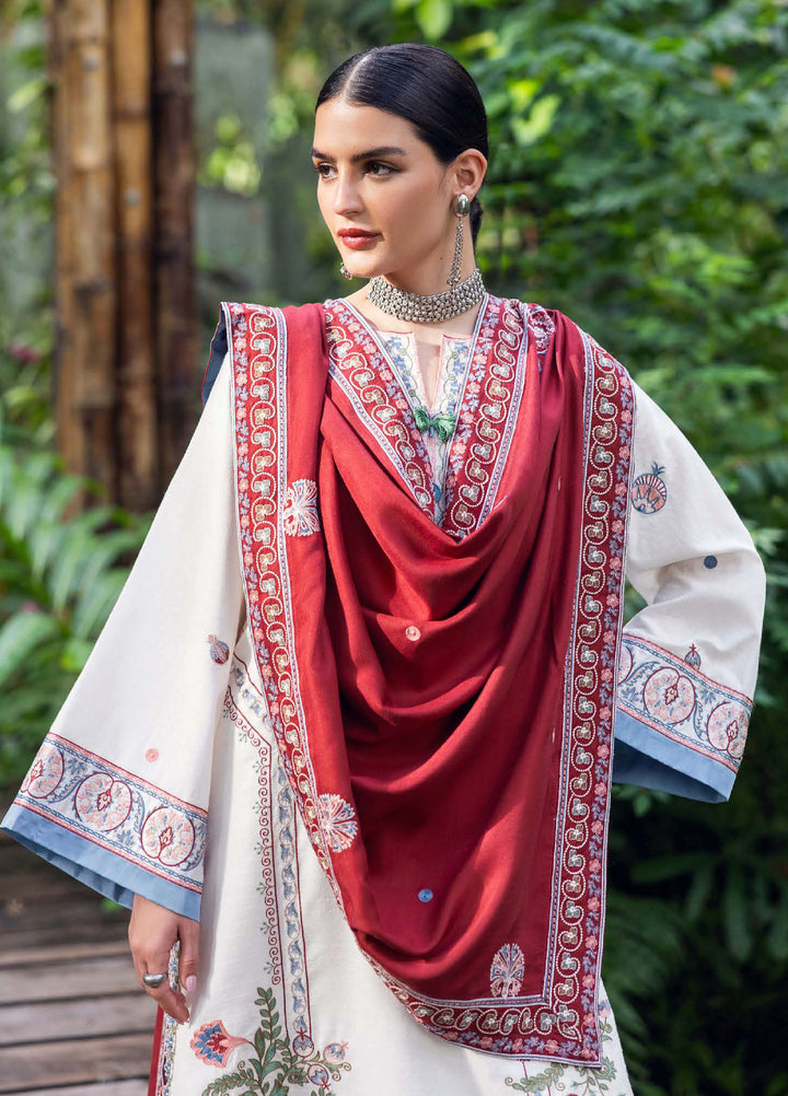 Symphony Hemline by Mushq Unstitched Karandi Embroidered 3 Piece MU25SK Coper Blaze - Winter Collection