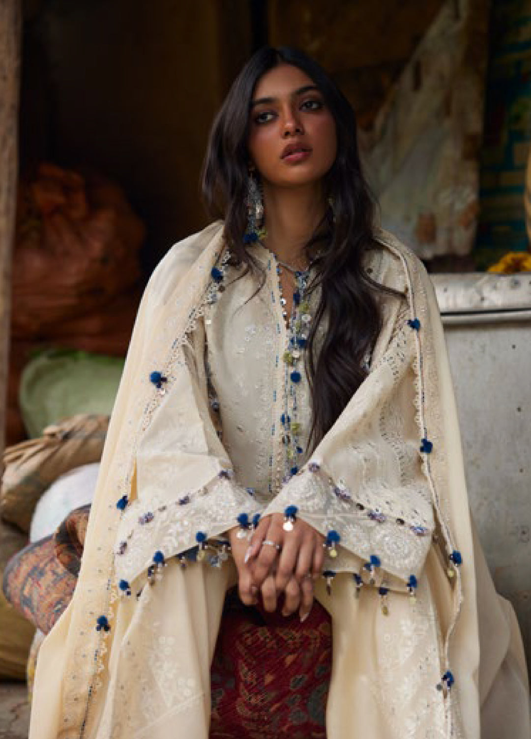 Meili by Zaha Unstitched Embroidered Lawn 3 Piece Suit ZK26UML ZL26-02B - Festive Collection