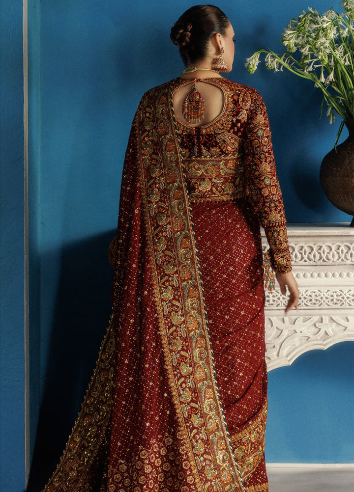 AIK Udaipur Velvet Unstitched Luxury Embroidered Saree AIK25 D-09 - Formals Collection