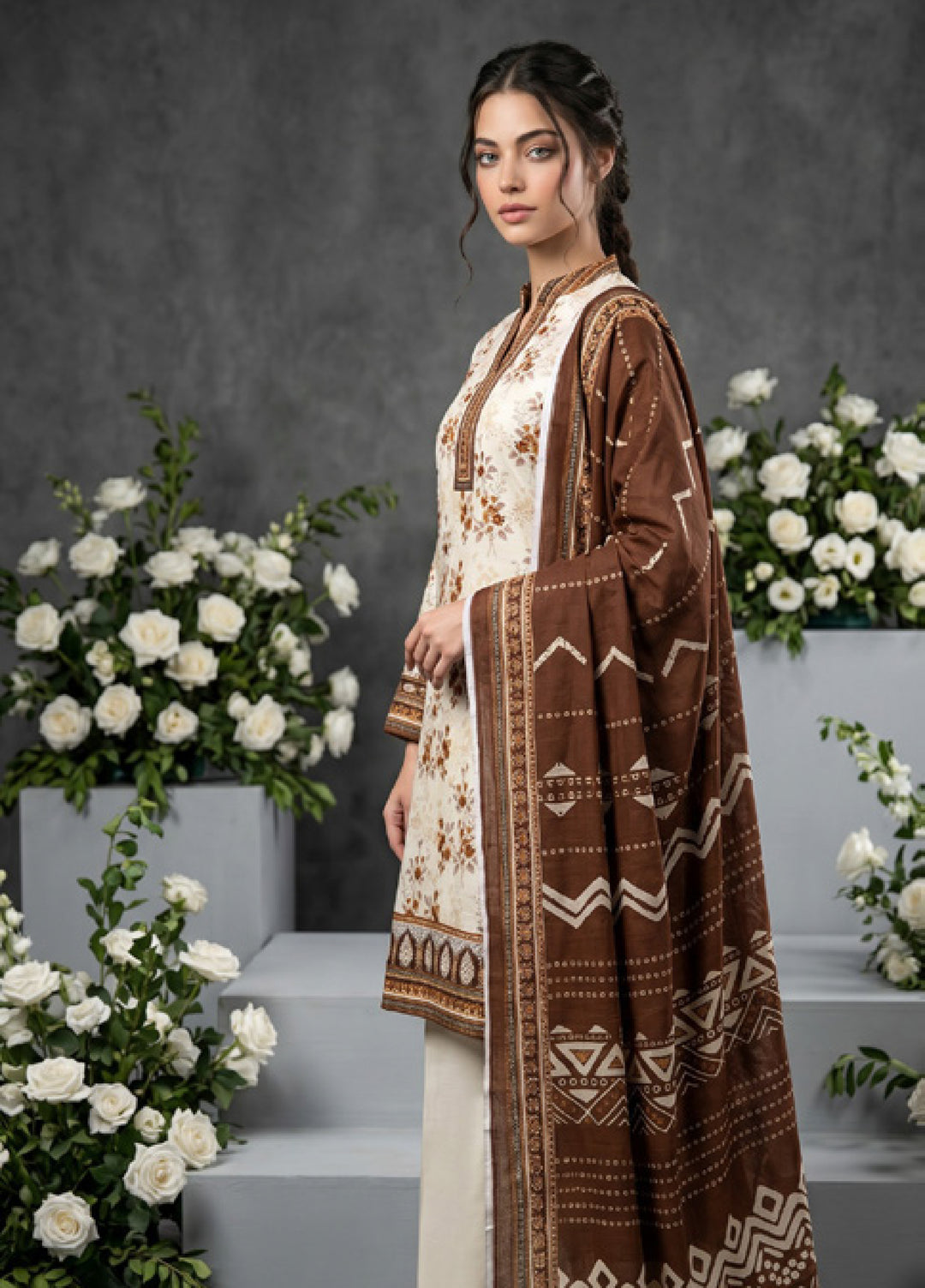 Salina Dobby by Regalia Textiles Unstitched Printed Lawn 3 Piece Suit RG26UPS D-02 - Casual Collection