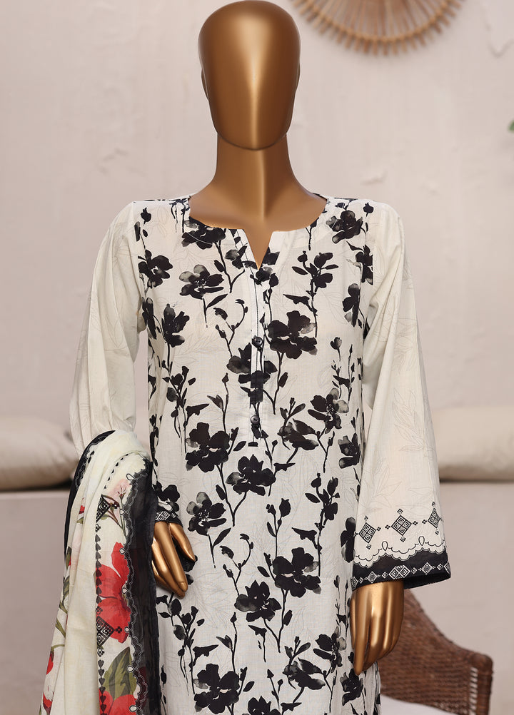 Art N Craft by HZ Textiles RTW Printed Lawn 3 Piece Suit Black - Summer Collection
