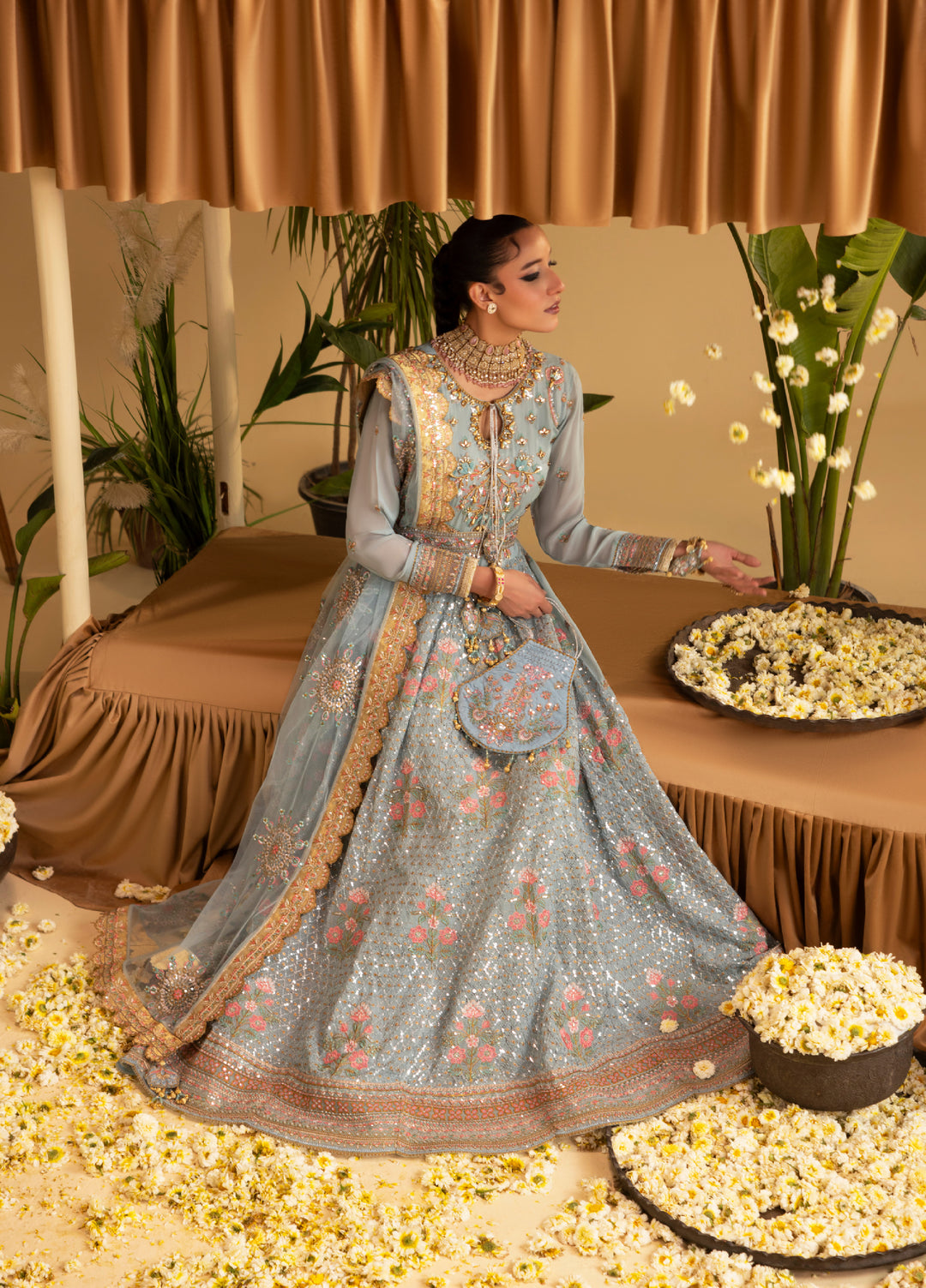 Sara Jahan Women RTW Embroidered Chiffon 3 Piece Suit SJ26RF NSJ-1065 - Festive Collection