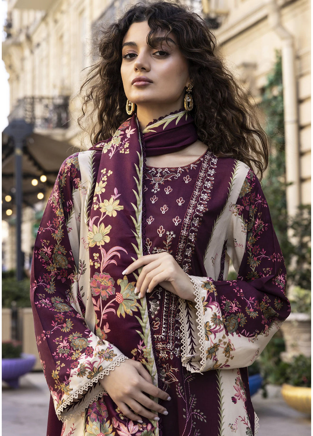 Meerak Women Pret Premium Embroidered Linen 3 Piece Vionna - Winter Collection