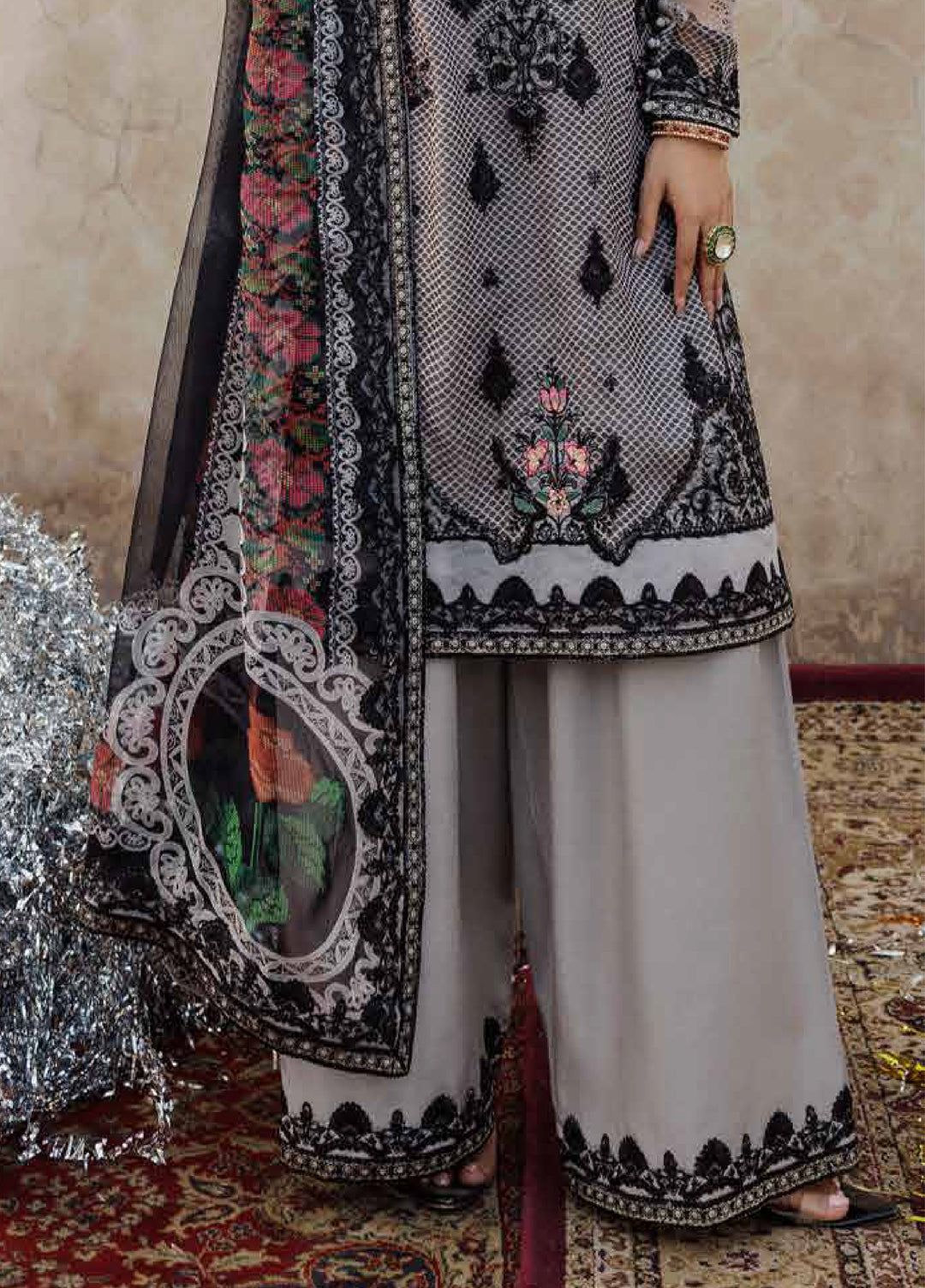 Vasal by Charizma Unstitched Luxury Chiffon Embroidered Suits 3 Piece CRZ25LC VSL25-44 - Festive Collection