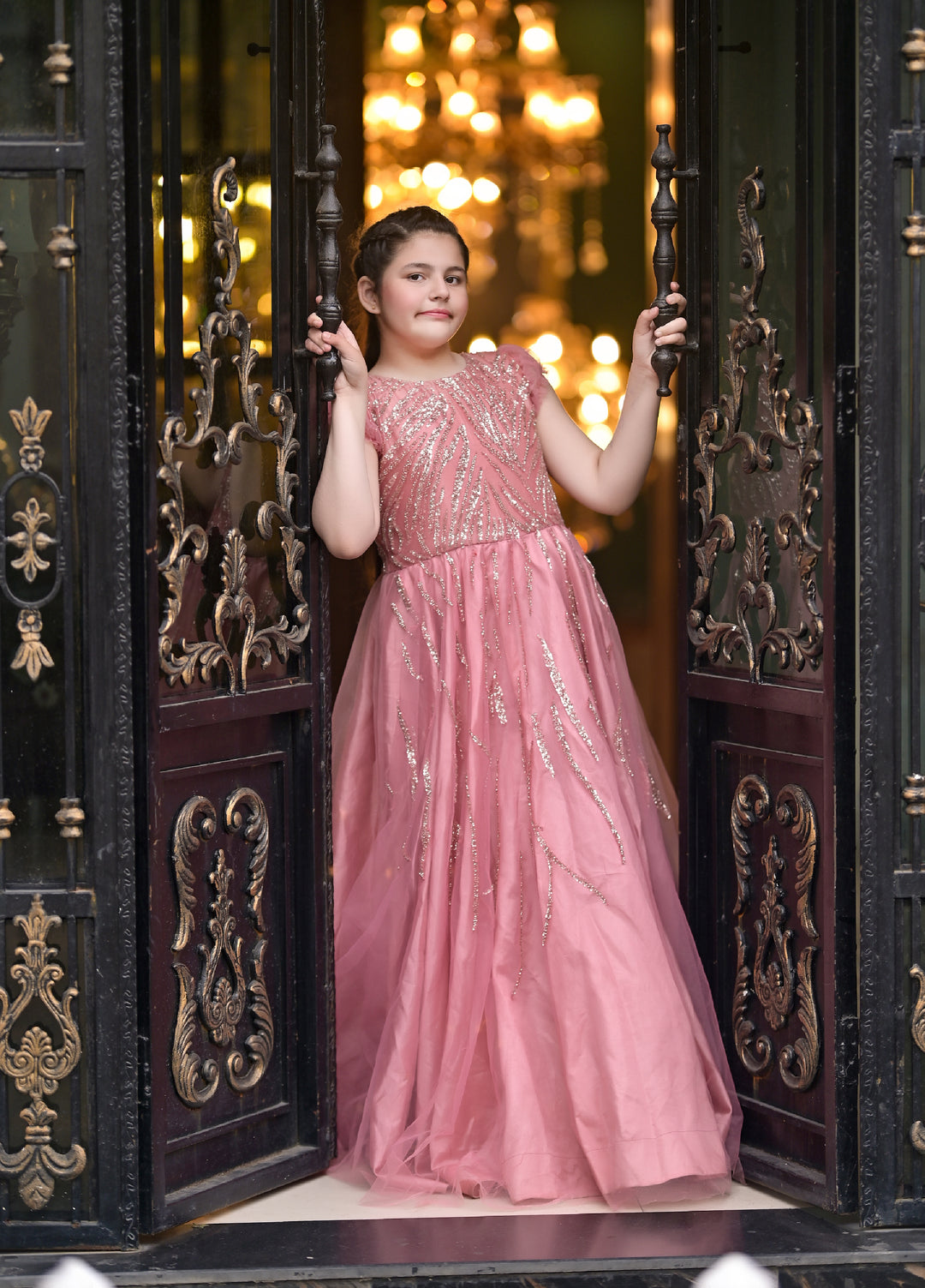 Andaz e Jahan by Qurratulain Saqib Pret kids Imported Net 1 Piece Hand work Mahi's Wardrobe - Wedding Collection