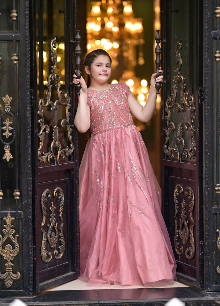 Andaz e Jahan by Qurratulain Saqib Pret kids Imported Net 1 Piece Hand work Mahi's Wardrobe - Wedding Collection