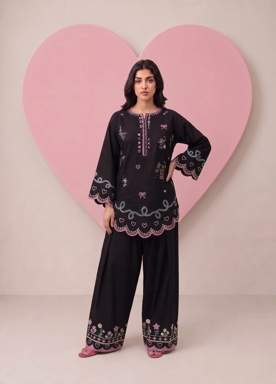 Scherezade Women RTW Embroidered Lawn Cotton 3 Piece Suit CONFETTI - Casual Collection