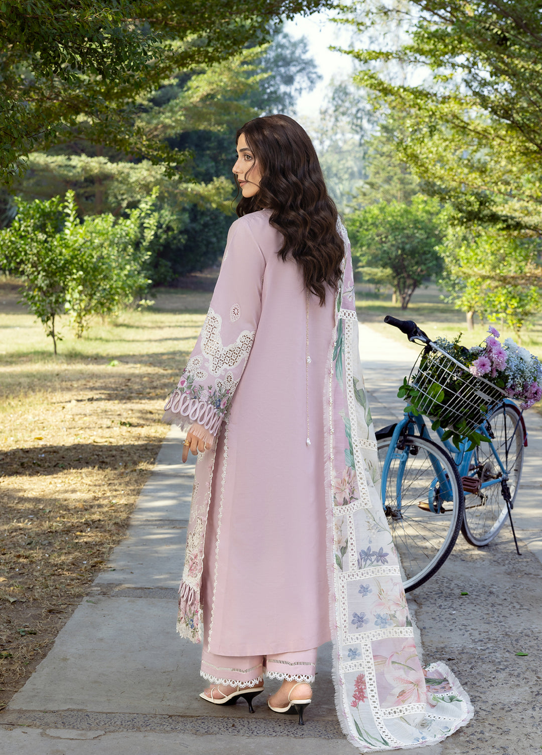 Elaf Premium Unstitched Embroidered Luxury Lawn 3 Piece Suit EL26UPL ELY-1A MAISON PINK - Summer Collection