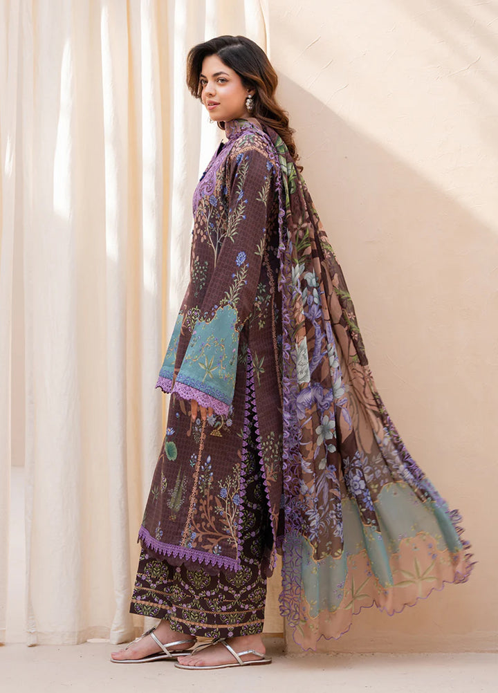 Summer in Bloom By Roheenaz Unstitched Printed Lawn 3 Piece Suit RN26USBL 36B Petal Elan - Festive Collection