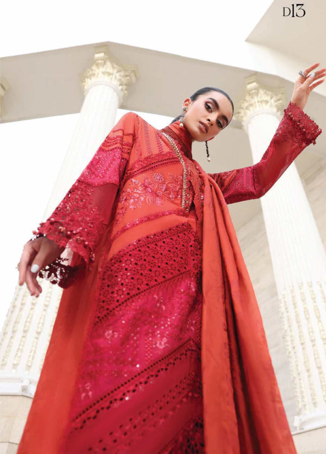 Maria B Unstitched Embroidered Lawn 3 Piece Suit MB26ULE D13 - Eid Collection
