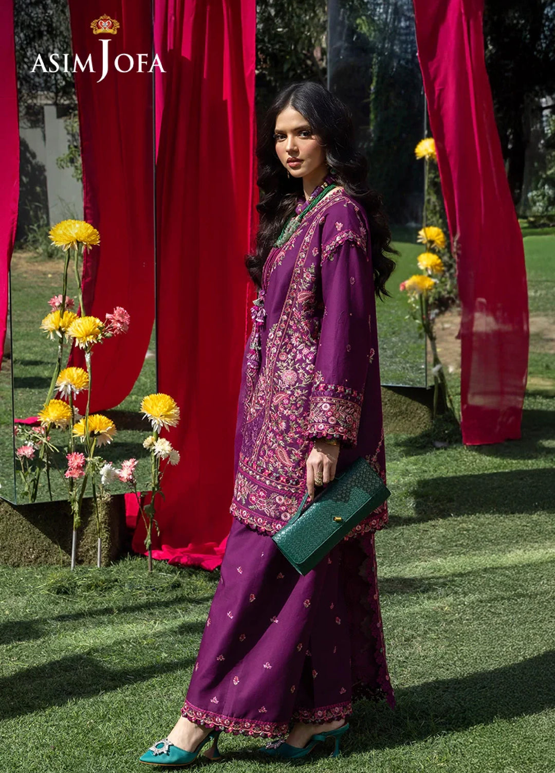 Asim Jofa Unstitched Embroidered Luxury Lawn 3 Piece Suit AJ26ULL AJULW-07 - Festive Collection