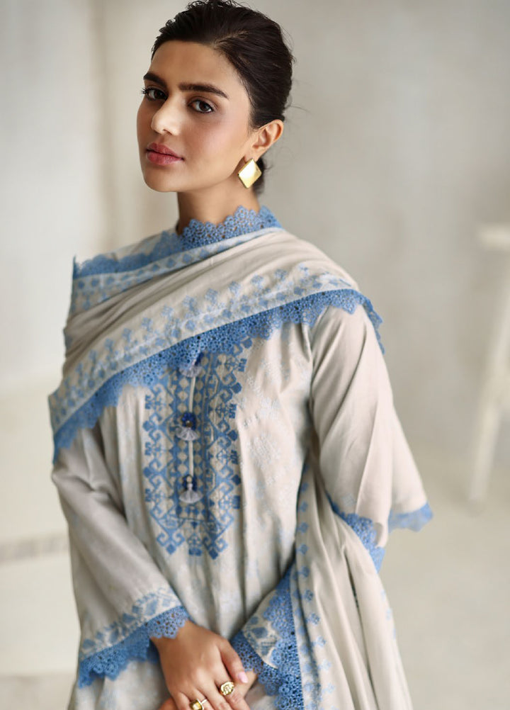The Luxe by Gul Ahmed Unstitched Embroidered Lawn 3 Piece Suit GA26ULL Blue Serenity CL 62431 - Casual Collection
