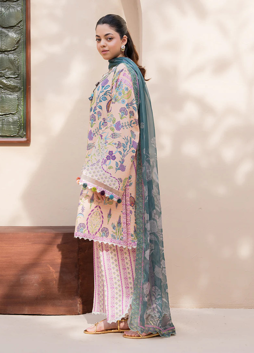 Summer in Bloom By Roheenaz Unstitched Printed Lawn 3 Piece Suit RN26USBL 31A Rosewood Bloom - Festive Collection