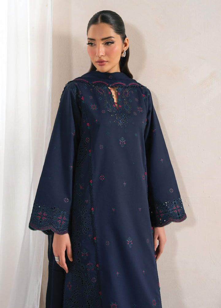 Seran Unstitched Embroidered Lawn 3 Piece Suit SN26ULLE Celune D-03 - Eid Collection