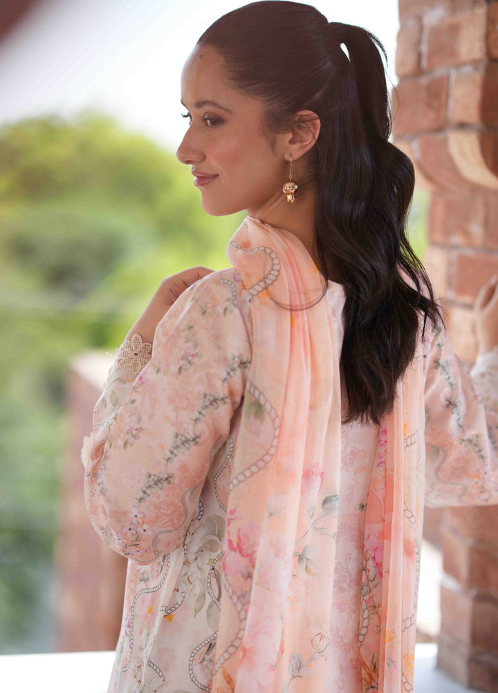 Summer Lines by Neeshay Unstitched Printed Lawn 3 Piece Suit NSH26ULS Peachline - Eid Collection