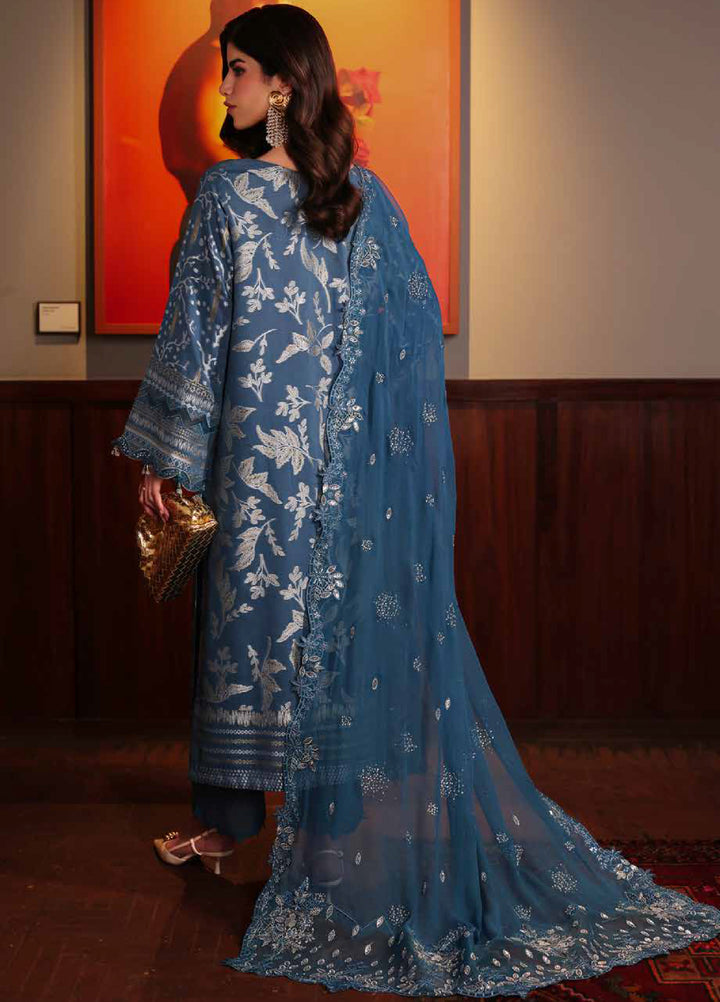 Nureh Exclusive Unstitched Embroidered Lawn Jacquard 3 Piece Suit NU26EU NE-223 - Festive Collection