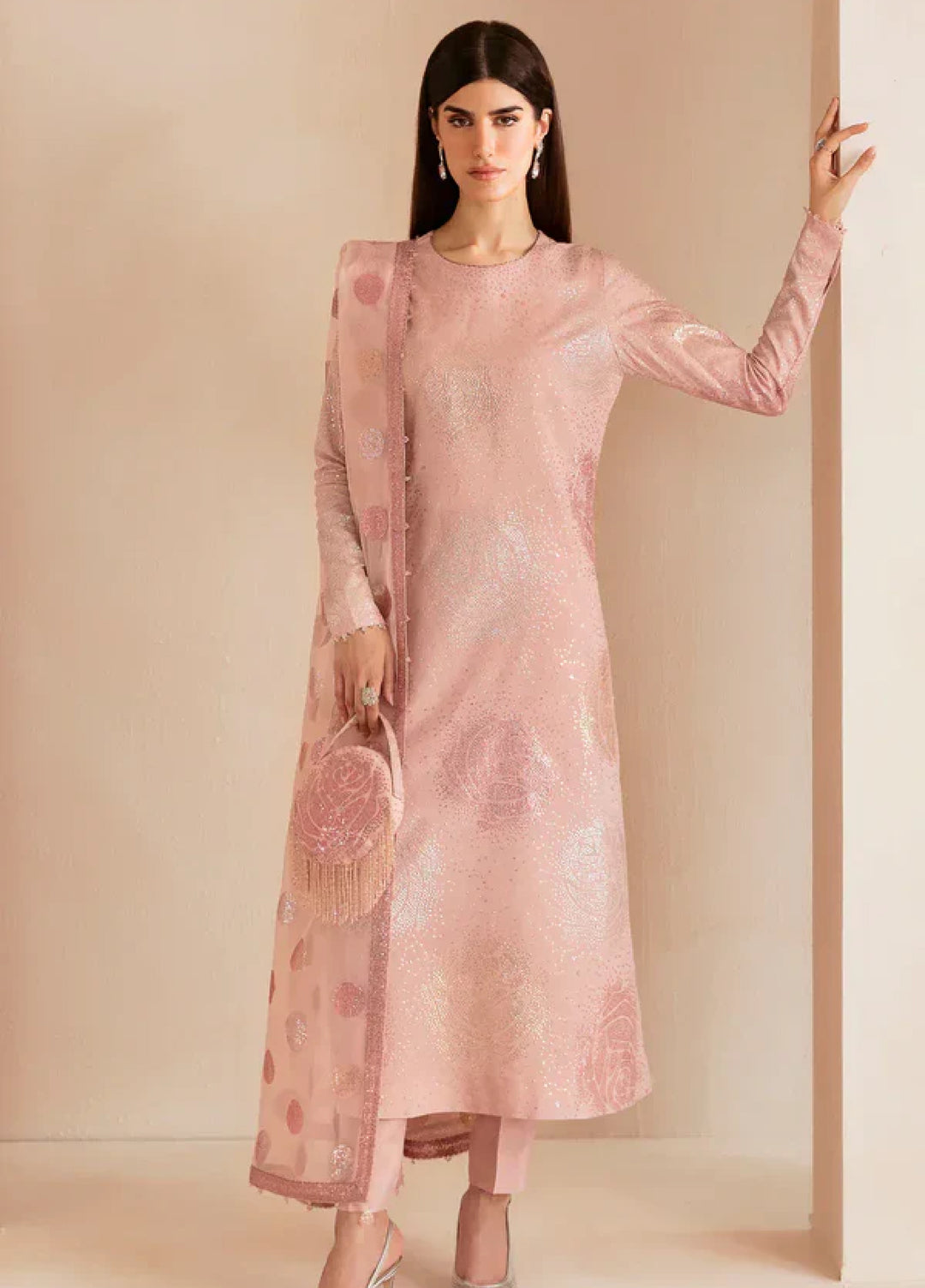 Jazmin Unstitched Embroidered Raw Silk 3 Piece Suit UR-7032 Festive Collection