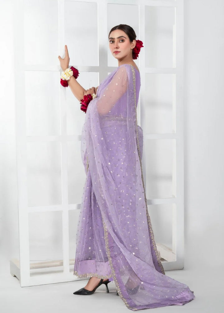 Luxe by Imran Aftab Unstitched Embroidered Organza Saree Suit IASC 26 - Festive Collection