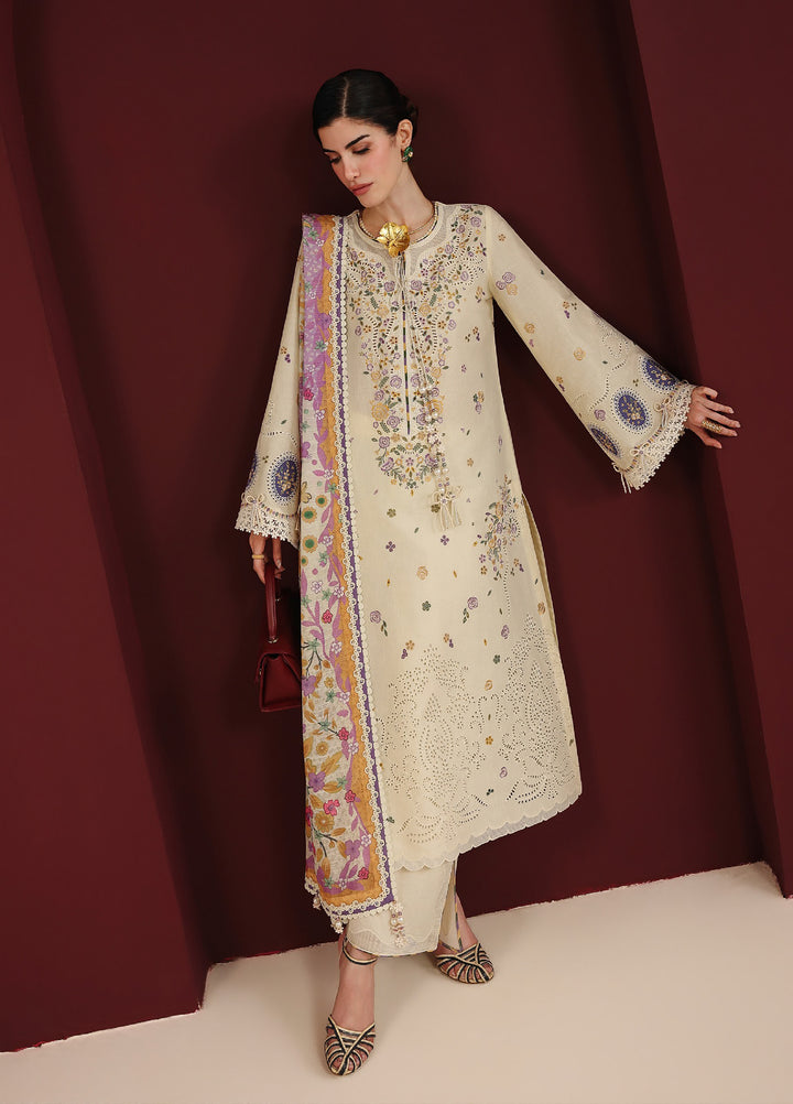 Iris by Jazmin Unstitched Embroidered Lawn 3 Piece Suit JZ26ULI IL26-D01 - Eid Collection