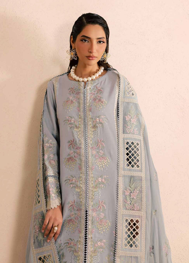 Nureh Exclusive Unstitched Lawn Karandi Embroidered 3 Piece Suit NU26UE NE-217 - Spring Collection
